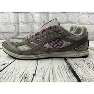COLUMBIA TECHLITE Women's Sneakers Size 8.5 BL2551-103 Brown/Lavender No Laces